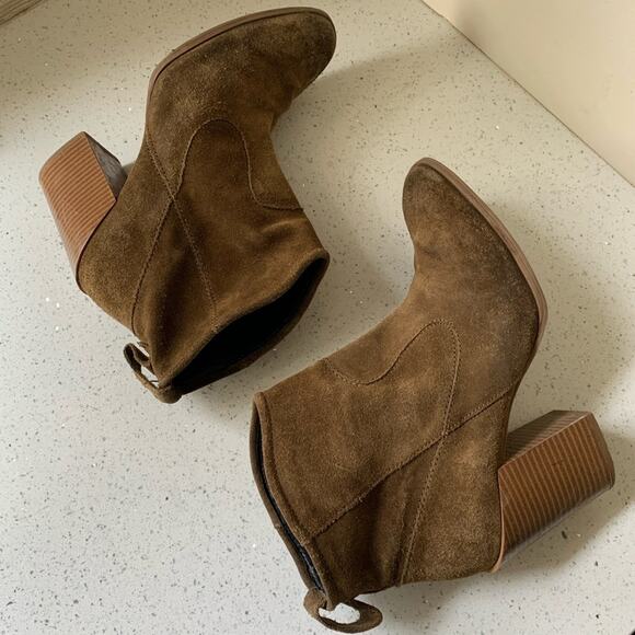 Zara Suede Ankle Boot 10 US - Picture 7 of 9